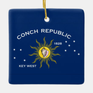Adorno De Cerámica Bandera de la República de Conch