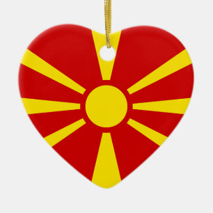 Adorno De Cerámica Bandera de la República de Macedonia