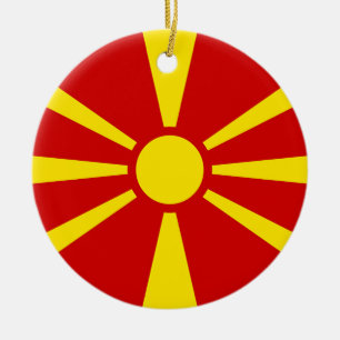 Adorno De Cerámica Bandera de la República de Macedonia