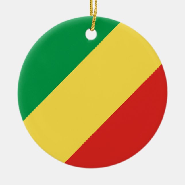 Adorno De Cerámica Bandera de la República del Congo (Frente)