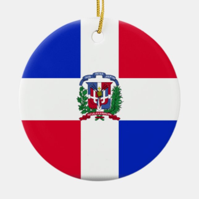 Adorno De Cerámica Bandera de la República Dominicana (Frente)