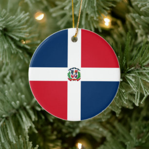 Adorno De Cerámica Bandera de la República Dominicana