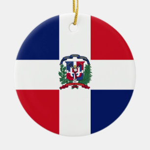 Adorno De Cerámica Bandera de la República Dominicana