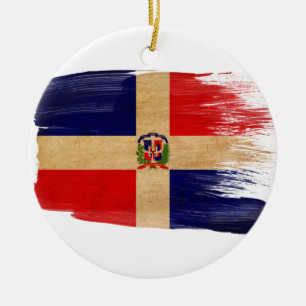 Adorno De Cerámica Bandera de la República Dominicana