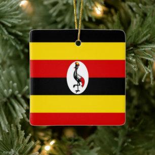 Adorno De Cerámica Bandera de la UGANDA para el G001, África,
