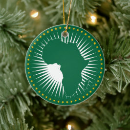 Adorno De Cerámica Bandera de la Unión Africana (África) (Panafrica)