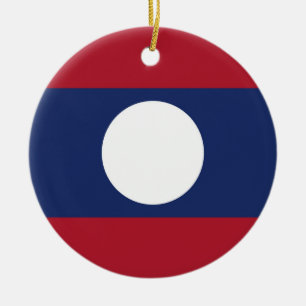 Adorno De Cerámica Bandera de Laos