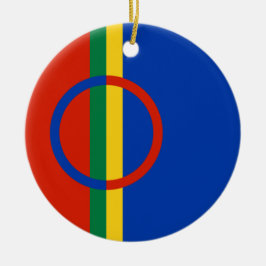 Adorno De Cerámica Bandera de Laponia (Navidades) (Sami) (Laplander)
