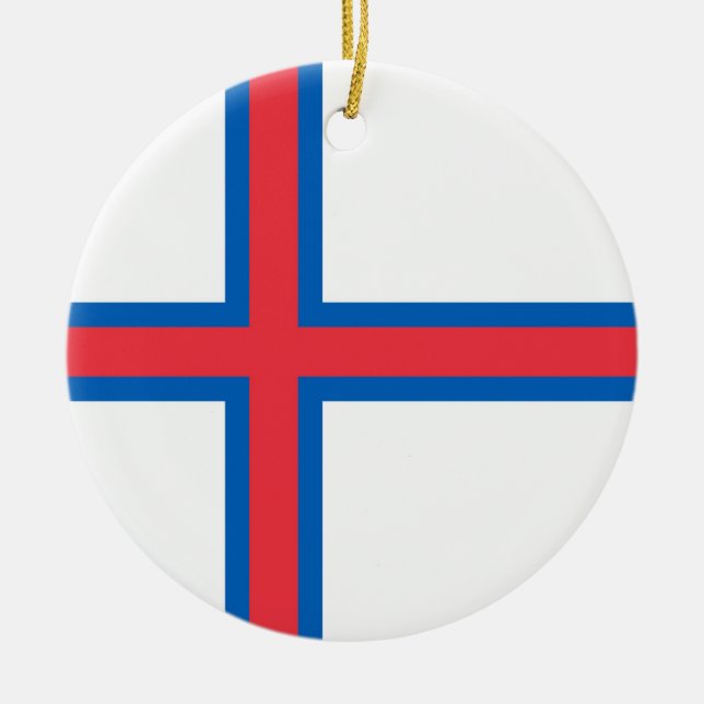 Adorno De Cerámica Bandera de las Islas Feroe (Frente)