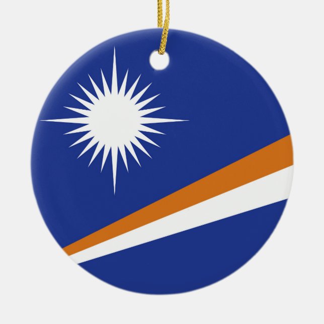 Adorno De Cerámica Bandera de las Islas Marshall (Frente)