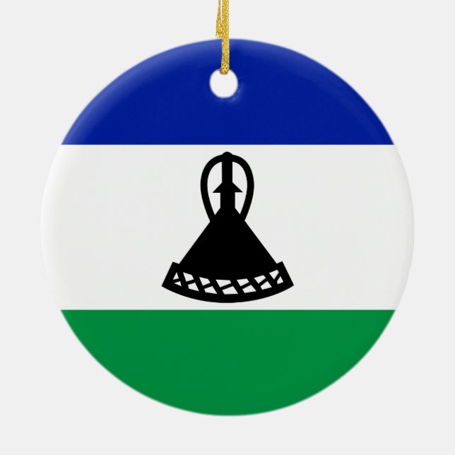 Adorno De Cerámica Bandera de Lesoto (Atrás)