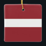 Adorno De Cerámica Bandera de Letonia (letón)<br><div class="desc">Productos de bandera mundial de personalizable - Por favor,  no dude en añadir su propio texto.</div>