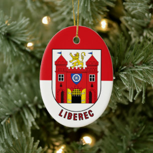 Adorno De Cerámica Bandera de Liberec, República Checa