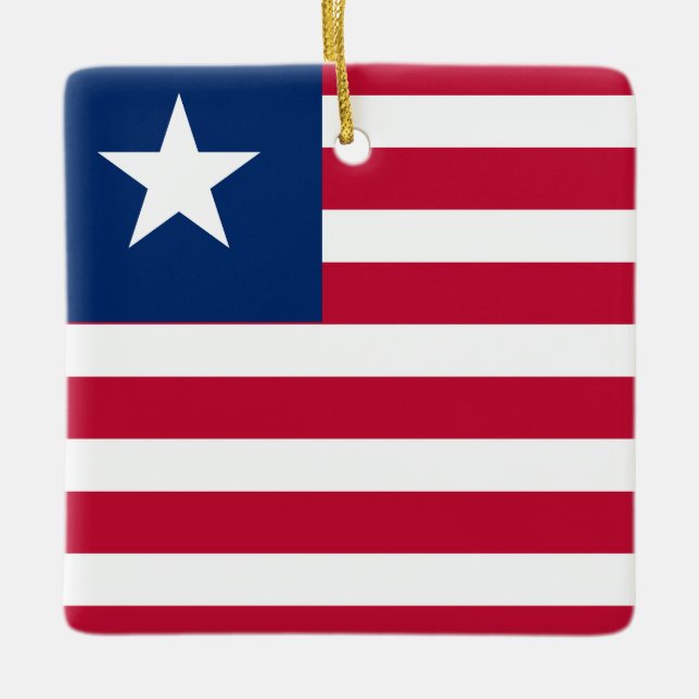 Adorno De Cerámica Bandera de Liberia (Anverso)