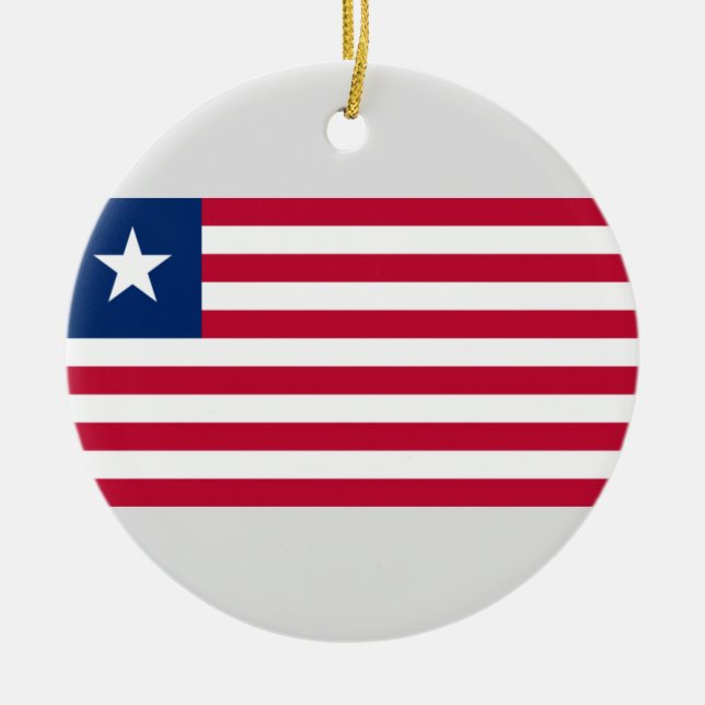 Adorno De Cerámica Bandera de Liberia (Liberia) (Frente)