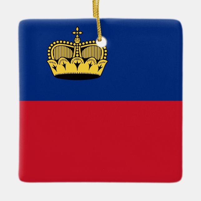 Adorno De Cerámica Bandera de Liechtenstein (Anverso)