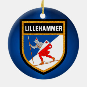Adorno De Cerámica Bandera de Lillehammer