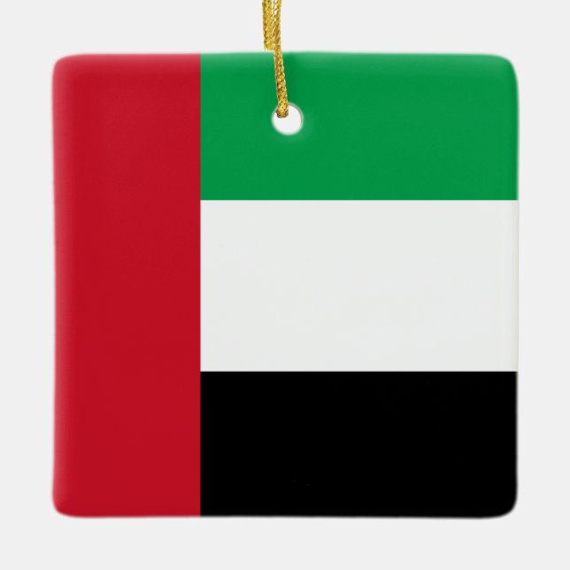 Adorno De Cerámica Bandera de los Emiratos Árabes Unidos (Anverso)