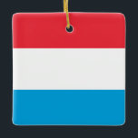 Adorno De Cerámica Bandera de Luxemburgo<br><div class="desc">Productos de bandera mundial de personalizable - Por favor,  no dude en añadir su propio texto.</div>