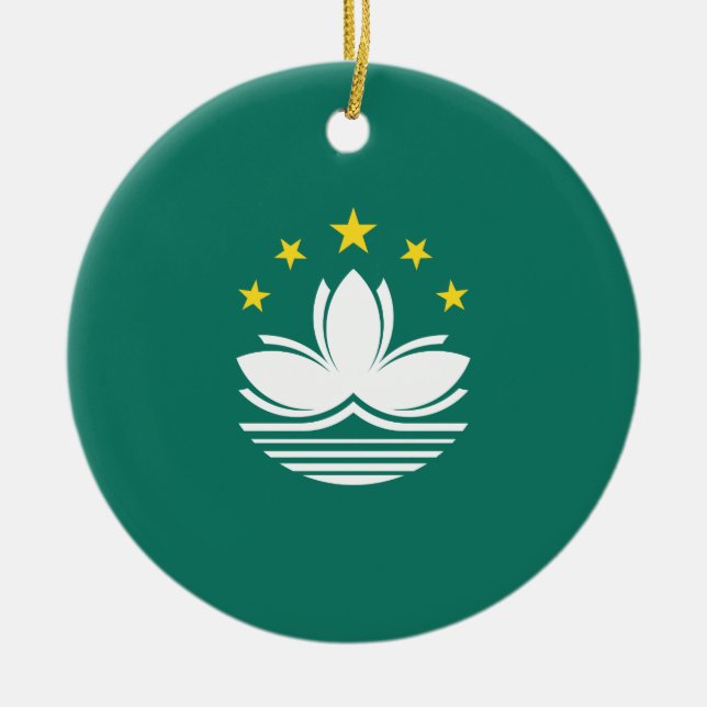 Adorno De Cerámica Bandera de Macao (región china) (Frente)