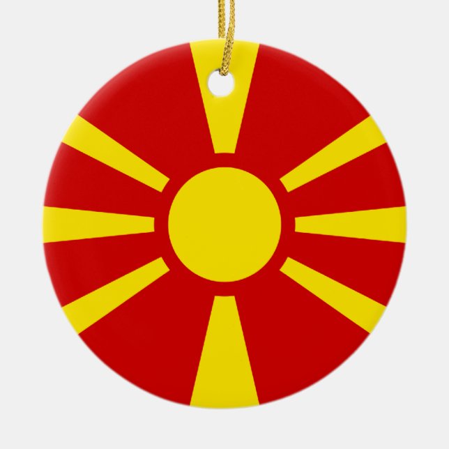 Adorno De Cerámica Bandera de Macedonia (Frente)