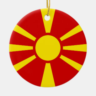 Adorno De Cerámica Bandera de Macedonia del Norte