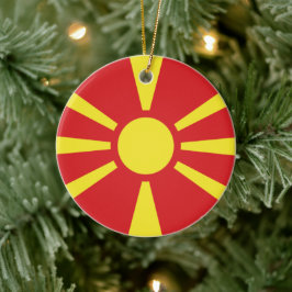 Adorno De Cerámica Bandera de Macedonia del Norte