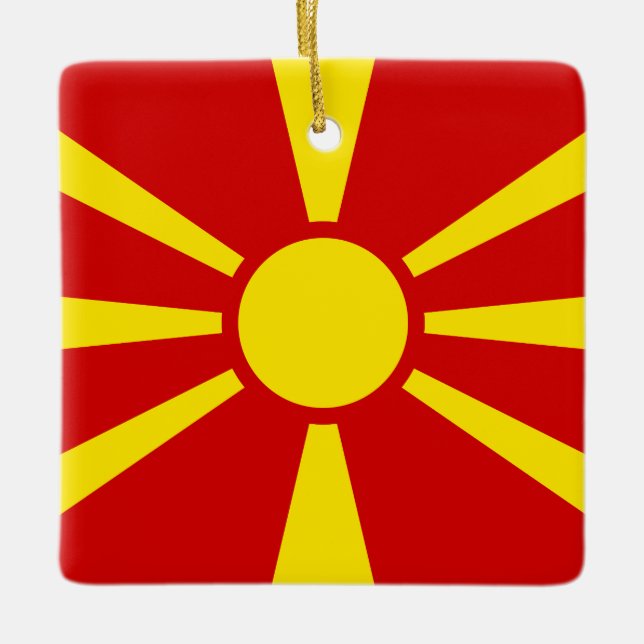 Adorno De Cerámica Bandera de Macedonia (macedonia) (Anverso)