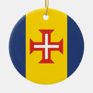 Adorno De Cerámica Bandera de Madeira, Portugal