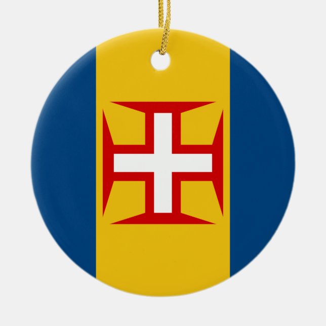 Adorno De Cerámica Bandera de Madeira (Portugal) (Frente)