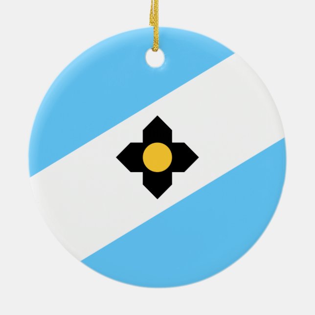 Adorno De Cerámica Bandera de Madison (Wisconsin) (Atrás)