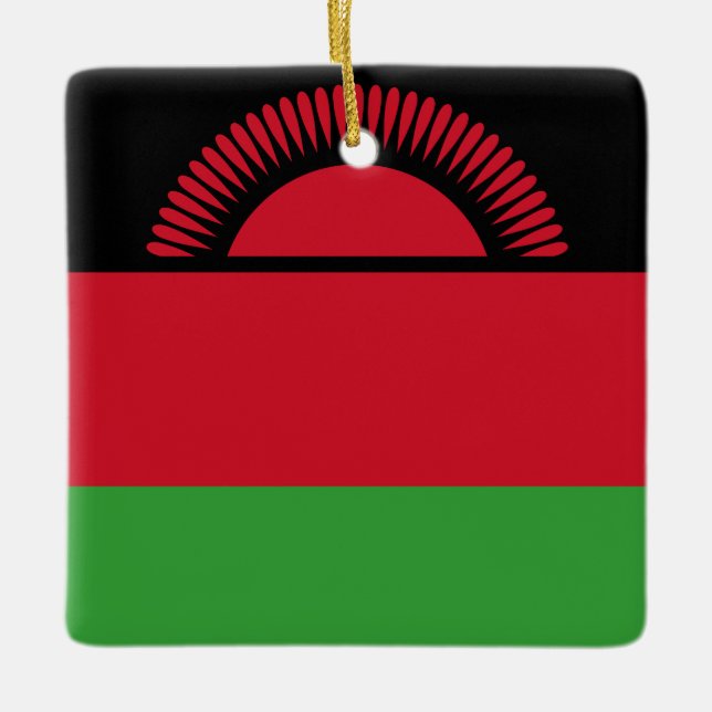 Adorno De Cerámica Bandera de Malawi (Anverso)