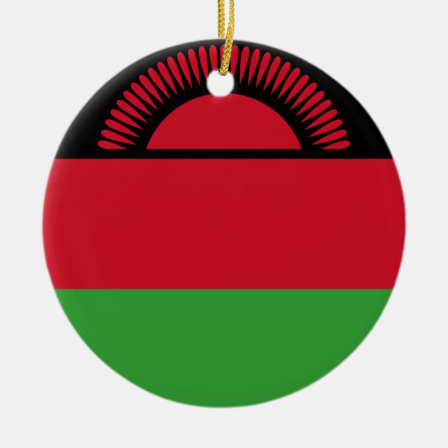 Adorno De Cerámica Bandera de Malawi (Frente)