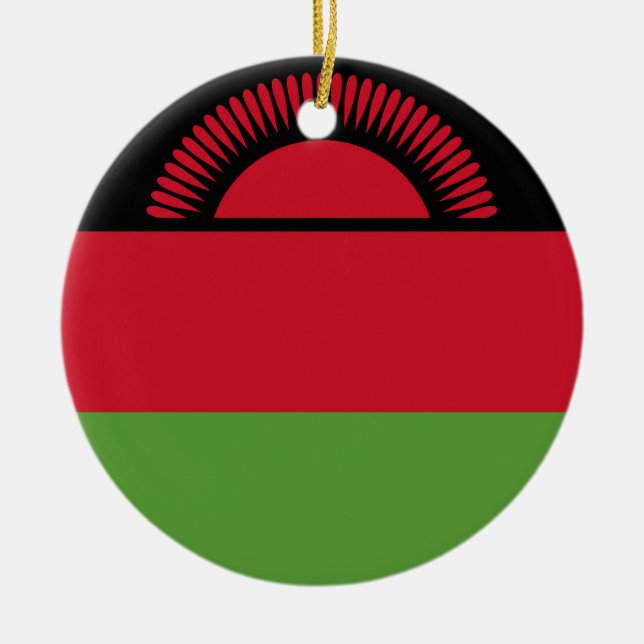 Adorno De Cerámica Bandera de Malawi (Frente)