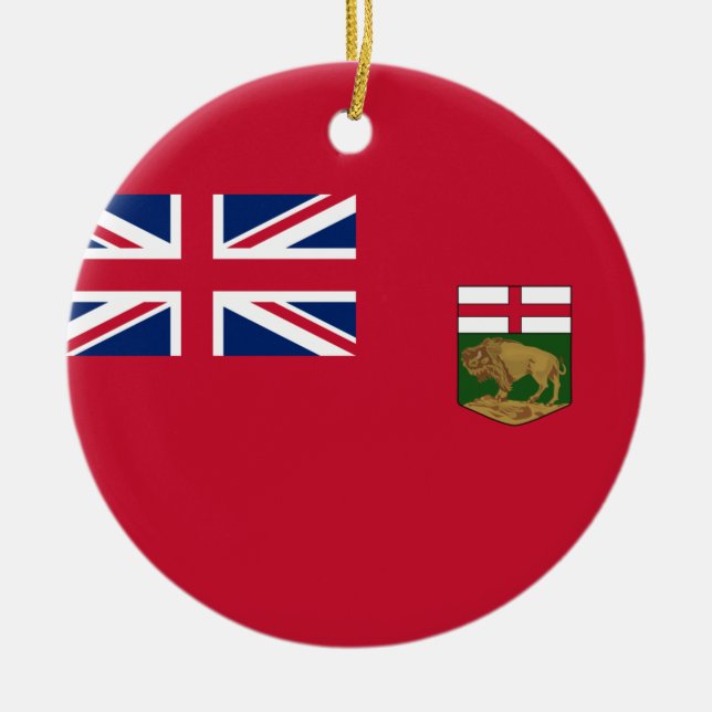 Adorno De Cerámica Bandera de Manitoba (Frente)