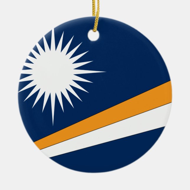 Adorno De Cerámica Bandera de Marshall Islands (Frente)