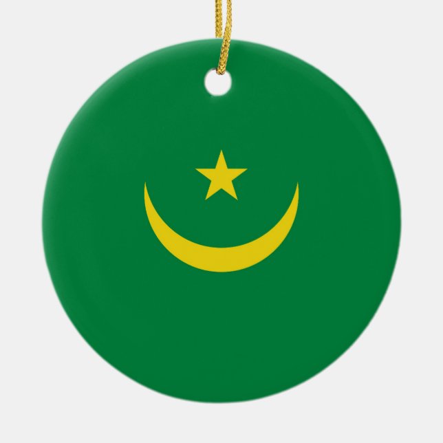 Adorno De Cerámica Bandera de Mauritania (Frente)