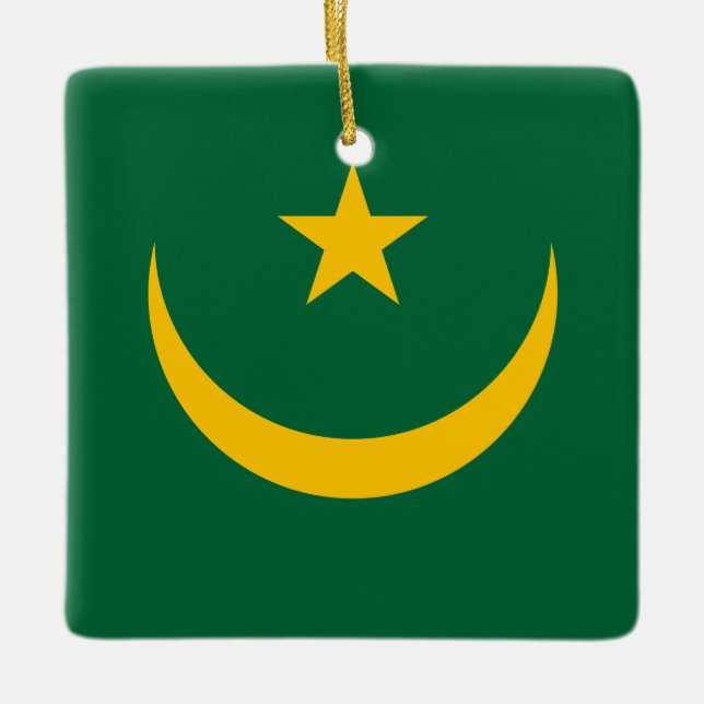 Adorno De Cerámica Bandera de Mauritania (Anverso)
