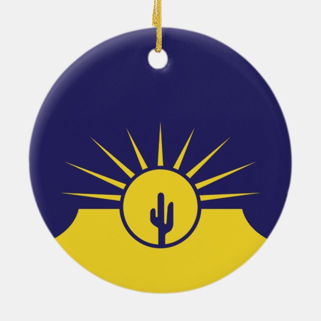 Adorno De Cerámica Bandera de Mesa (Arizona, Estados Unidos) (Atrás)