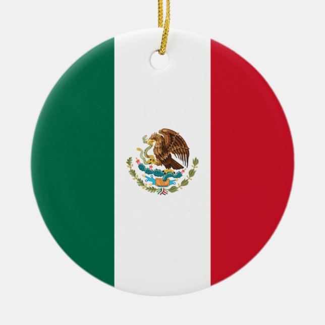 Adorno De Cerámica Bandera de México (Frente)
