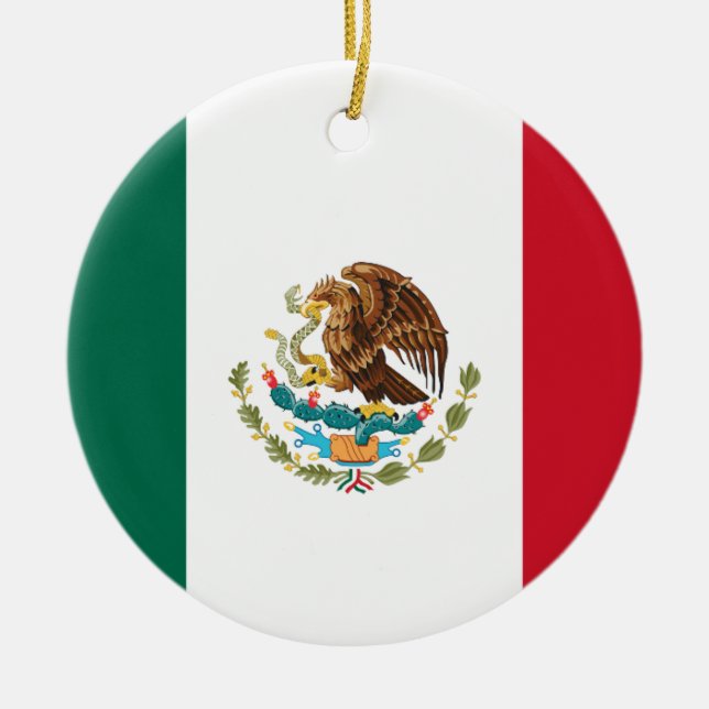 Adorno De Cerámica Bandera de México (Frente)