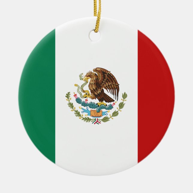 Adorno De Cerámica Bandera de México (Frente)