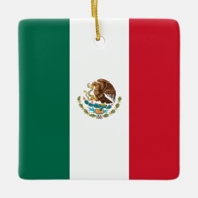 Adorno De Cerámica Bandera de México (México) (Anverso)