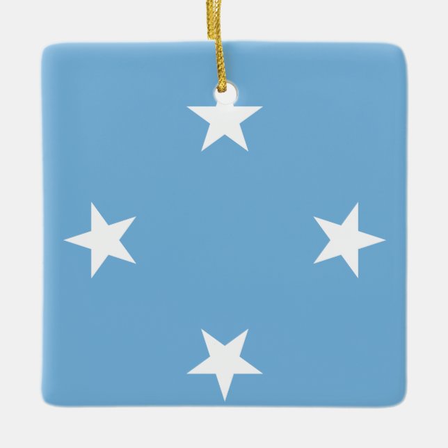 Adorno De Cerámica Bandera de Micronesia (Anverso)