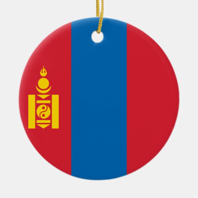 Adorno De Cerámica Bandera de Mongolia (Frente)