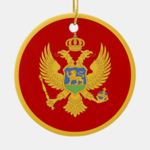 Adorno De Cerámica Bandera de Montenegro
