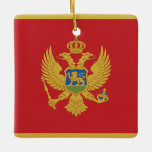 Adorno De Cerámica Bandera de Montenegro