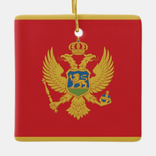 Adorno De Cerámica Bandera de Montenegro (Anverso)