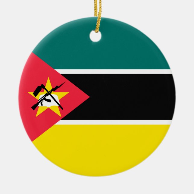Adorno De Cerámica Bandera de Mozambique (Frente)