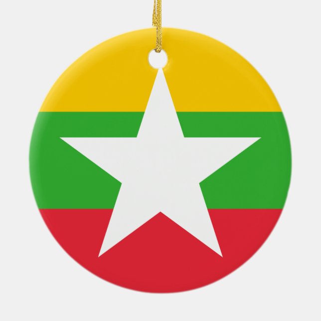 Adorno De Cerámica Bandera de Myanmar (Atrás)
